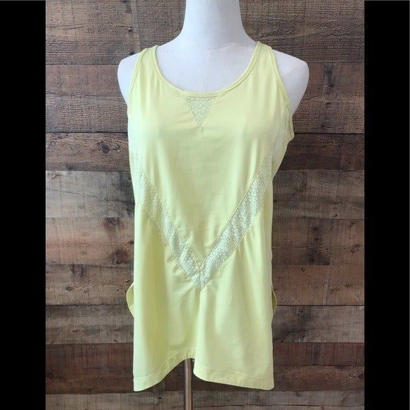 Nanette Lepore Yellow Active Tank Keyhole Back Athleisure Medium Yoga - Picture 5 of 6